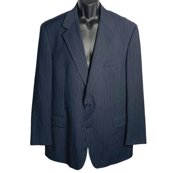 Brooks Brothers Wool Blazer Jacket 43 Navy Striped - Picture 2 of 7